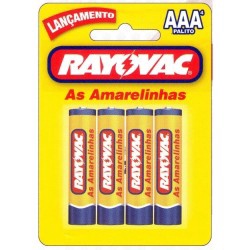 Pilha Rayovac Amarela Aaa Palito C/4
