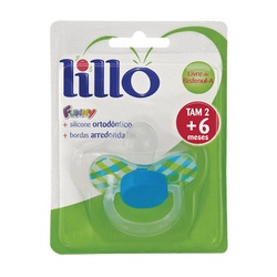 Chupeta Funny Xadrez Orto Sil T2 Azul Lillo