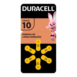Pilha Duracell Auditiva 10 C/6un
