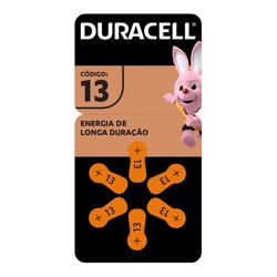 Pilha Duracell Auditiva 13 C/6un