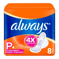 Absorvente Always Super Prot Suave C/abas 8un @
