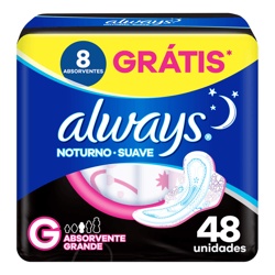 Absorvente Always Noturno C/abas Suave C/48un