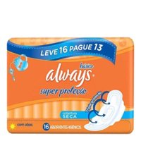 Absorvente Always Super Prot Seca C/abas 16uni