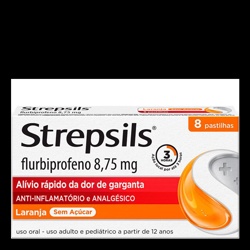 Strepsils Laranja 8,75mg C/8cpr