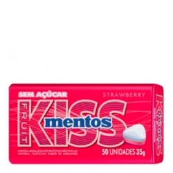 Mentos Kiss Pastilha Morango Lata 35g