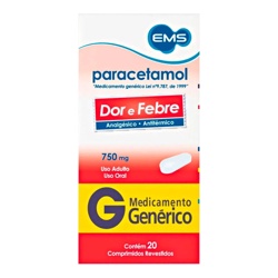 Paracetamol 750mg Cx 20comp