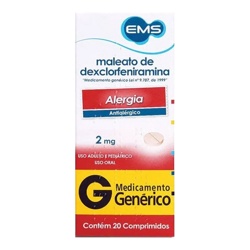 Maleato Dexclorfeniramina 2mg C/20cpr