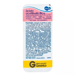 Acido Acetil Salicilico 100mg C/10cprs E
