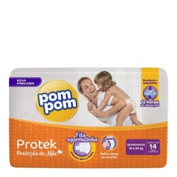 Fralda Pompom Prot Baby Econ Grandinhos 14un