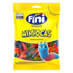 Fini Balas Gelatina Minhoca Brilho 100g