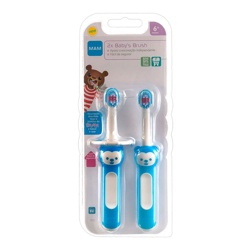 Escova Dental Mam Baby's Brush Emb Dupla Azul