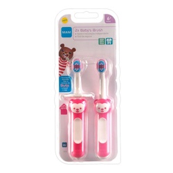 Escova Dental Mam Baby's Brush Emb Dupla Rosa